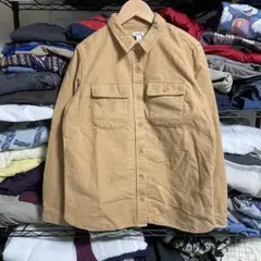 グッドレギュラーL,L,Beanシャモアクロス　ベージュ フランネルシャツ長袖M