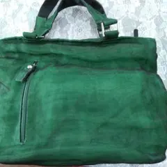 緑色キャンバス風トートバッグ