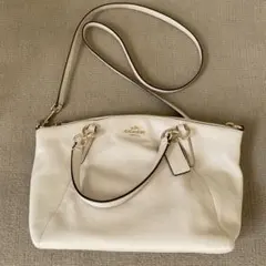 美品★コーチ 2way ハンドバッグ ショルダー アイボリー