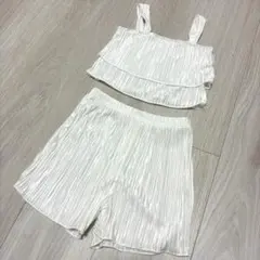 SHEIN キッズ セットアップ ホワイト プリーツ
