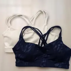 パッド付きブラトップ 2点セット ホワイト ネイビー迷彩