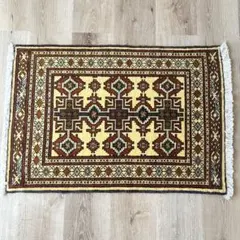 【美品】1980年代　トルクメン　トライバルデザインラグ ウール　ヴィンテージ
