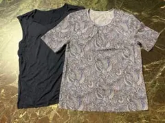 レリアン　ペイズリー柄 半袖Tシャツ　ノースリーブ付のサムネイル