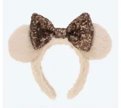 ミッキー耳 スパンコールリボン カチューシャ