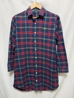 【美品✨】フレッドペリー チェック柄 シャツワンピース 月桂樹ロゴのサムネイル