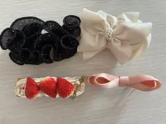ヘアクリップ 4点セット まとめ売り　リボン　ケーキ　ドット　レディース　キッズ