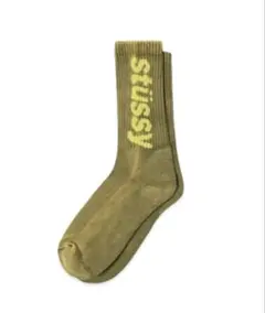 Stussy Washed Helvetica Crew Sock Greenのサムネイル
