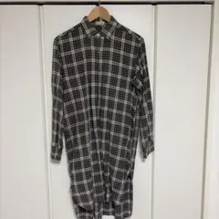 グランパシャツ　60s チェック　ユーロヴィンテージ　ロングシャツ