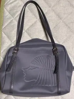 エジプト風エンボス加工グレーハンドバッグ
