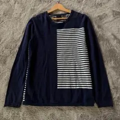 【USED】ARMANI EXCHANGE ボーダーニット　ネイビー　海外L