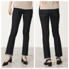 SOMETHING ELSA タイトストレートデニムパンツ/26 SKY02