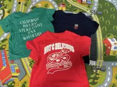 新品あり　GU Tシャツ３枚セット（赤・緑・黒）