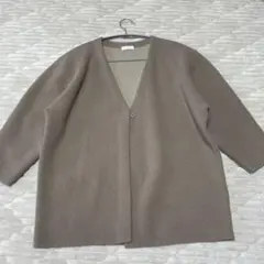 ボールジィ　ダブルフェイスフォックス Vネックカーディガン　Sサイズ　ベージュ