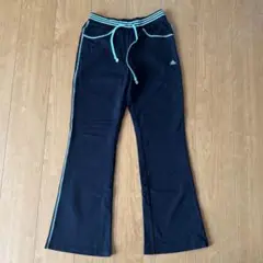 adidas 綿 ジャージ パンツ スウェット 美脚パンツ フレアパンツ M