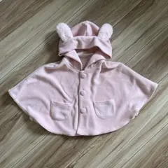 ベビーポンチョ フリース ピンク