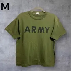 ARMY プリント Tシャツ オリーブグリーン