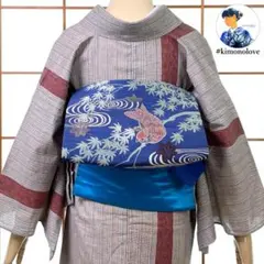 夏帯 名古屋帯 絽つづれ 正絹 着物 ワインレッド【未使用品】AO-0439
