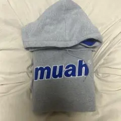 muahmuah グレー パーカー フード付き