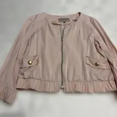 PROPORTION BODY DRESSING ノーカラーブルゾン ピンク 3のサムネイル
