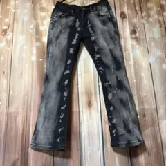 archive grunge damage flared denim Y2K - メルカリ