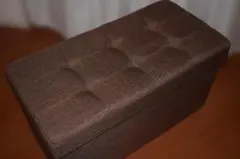 折りたたみ収納スツール（ベンチ）　ブラウン（チャコール）