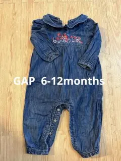 baby Gap GAP 長袖　刺繍　デニム　ロンパース