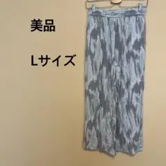 【美品】レディースパンツ/イージーパンツ/グレー/柄/ウエストゴム