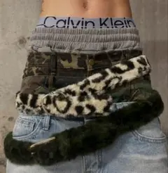 Winny Leopard Fur Belt レオパード ファー ベルト y2k