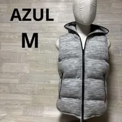 AZUL グレー系 フード付き ダウンベスト