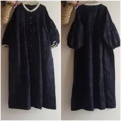 新品　SM2☆ネイビー／配色ギャザーワンピース
