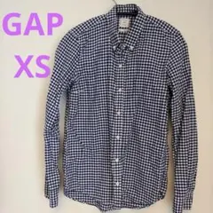 Gap チェック柄 長袖シャツ XS ネイビー/ホワイト