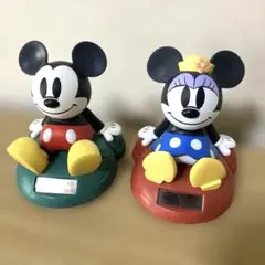 ミッキー＆ミニー 三菱銀行 昭和レトロソフビ貯金箱 当時物 テニス
