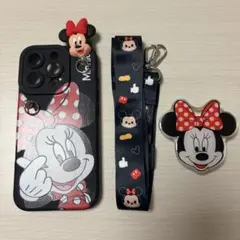 【はやもんがち】iPhone16Pro スマホケース ストラップ付き 3点セット