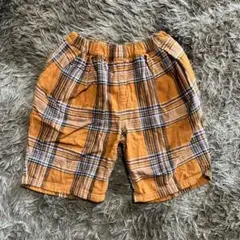 ブリーズ 半ズボン 140サイズ オレンジ系チェック