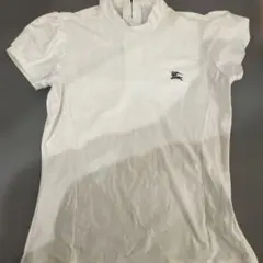 バーバリーゴルフ　シャツ　半袖 ホワイトハイネック半袖シャツ