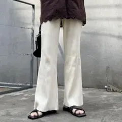 CIAOPANICTYPY すっきりシルエットリブパンツ アイボリー