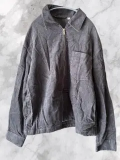 gu コーデュロイジップアップシャツ グレー