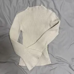 GRL アイボリー リブ編み ハイネック セーター 02