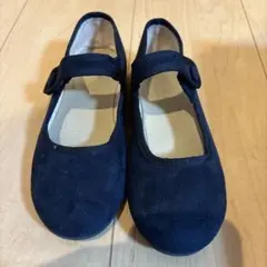 ネイビー スエード バレエシューズ