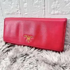 PRADA サフィアーノ フラップ 長財布 メタルロゴ パスケース ピンク系 プラダ 長財布 フラップ パスケース メタルロゴ サフィアーノ ピンク系