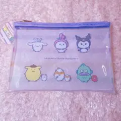 ナガノ×サンリオキャラクターズ ♡ フラットクリアポーチ (みんな)