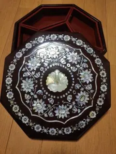 螺鈿細工 花鳥文様 円形座卓 折りたたみテーブル - メルカリ