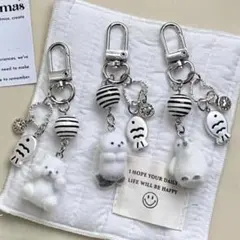 北極三兄弟♡ぬいぐるみキーホルダーセット（シロクマ・ペンギン・ラッコ）3個