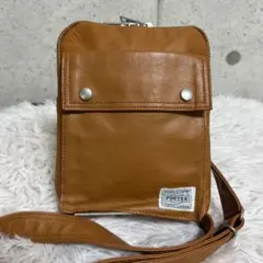 【美品】ポーター　PORTER ショルダーバッグ　サコッシュ　キャメル