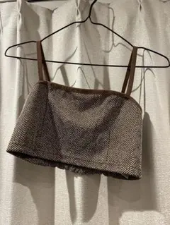 MURUA ヘリンボーン柄ブラウンビスチェ