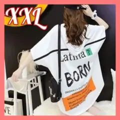 en レディース Tシャツワンピ フード付 ワンピース ビッグシルエット 2XL