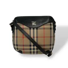 オールド　バーバリー　ショルダーバッグ　ポシェット　ノバチェック　シャドーホース