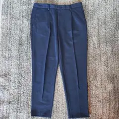 ZARA ネイビー ストレート エンボス加工 イージーパンツ 吸水速乾　Mサイズ