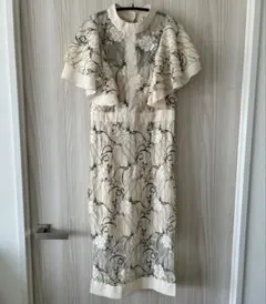 レースフリルタイトワンピース キャバドレスナイトドレスM