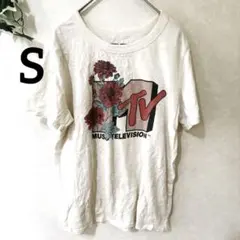 【S】MTV 花柄ロゴプリント Tシャツ 2021年モデル